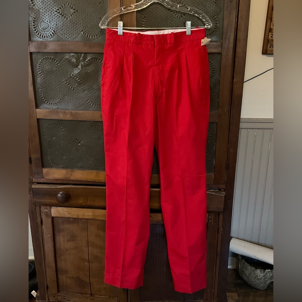 Vintage Red Boston Traders Christmas Pants 29 31 L NWT